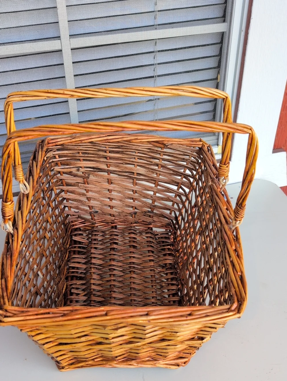 Vintage Woven Double-Handle Storage Basket - Brown (226)